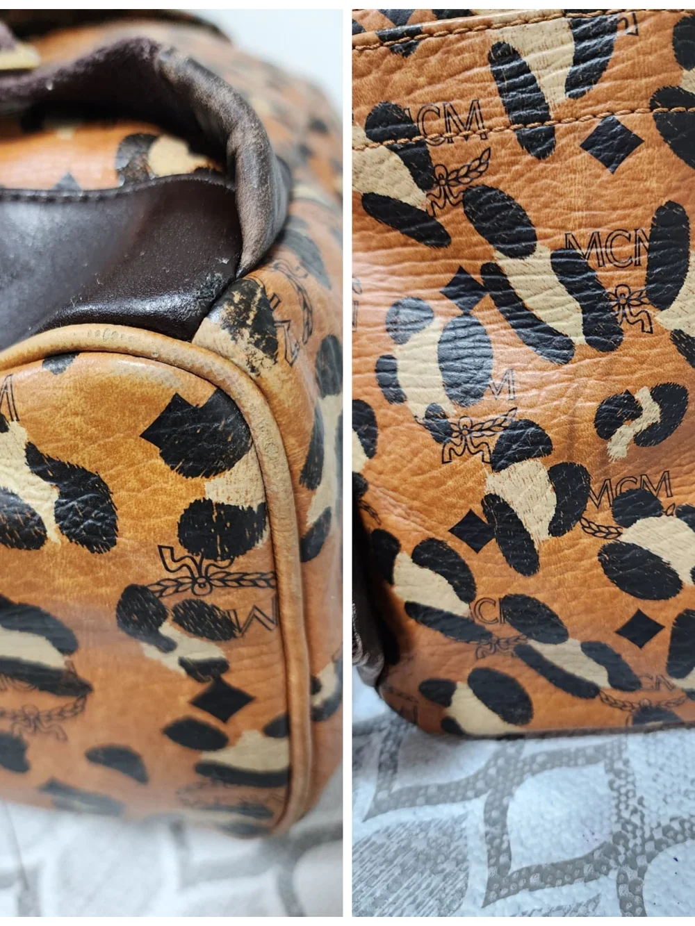 MCM Leopard Print Backpack Brown/Black